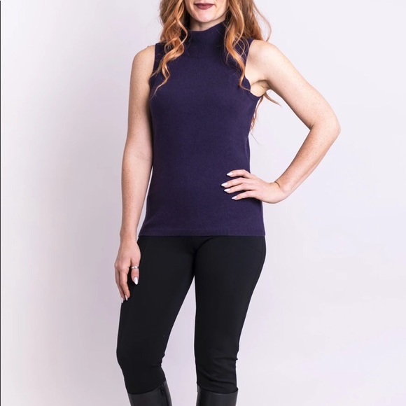 Cashmere sleveless purple cashmere L - Picture 2 of 3